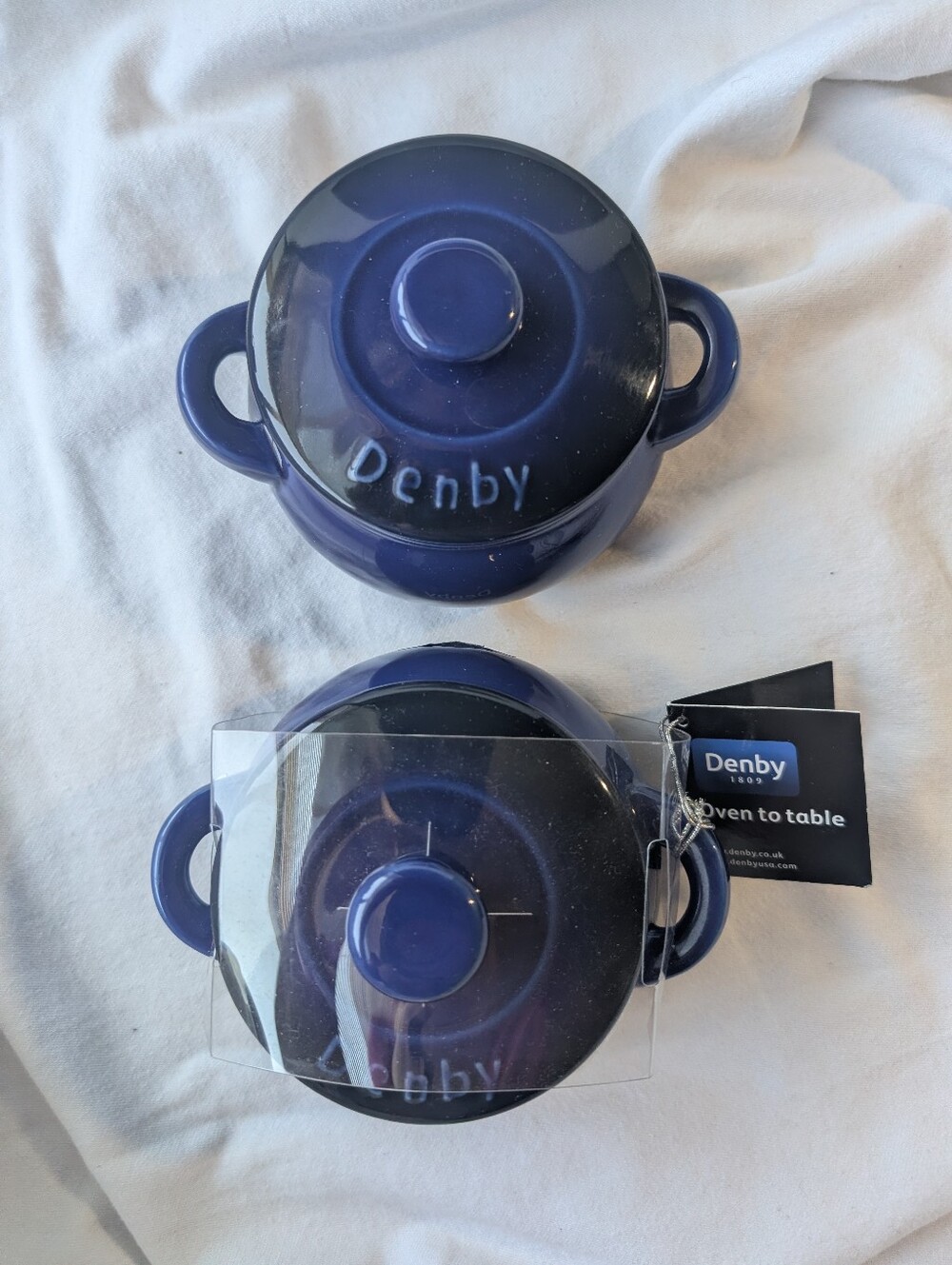 Denby Imperial Blue Individual Mini Casseroles with Lids  - 2 - Picture 5 of 12